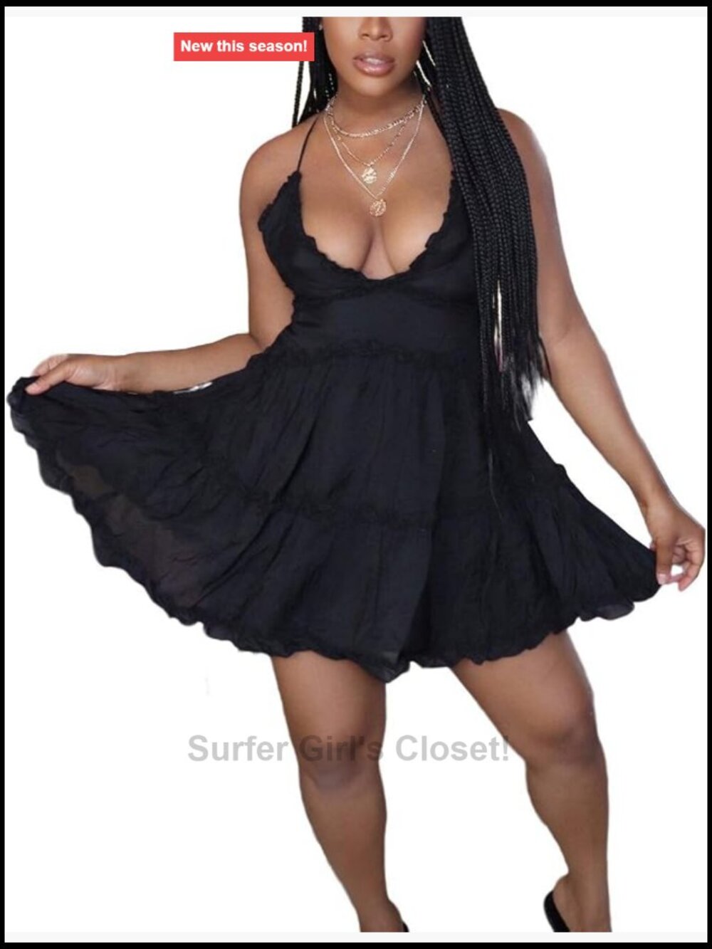 Sexy V-Neck Sleeveless Spaghetti Strap Backless Ruched Ruffle Mini Club Party